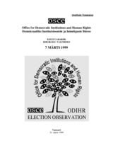 Eesti Vabariik, Riigikogu Valimised, 7 märts 1999: OSCE/ODIHR valimiste hindamise missiooni aruanne