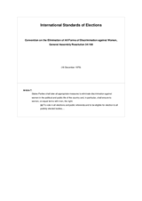 Convention on the Elimination of All Forms of Discrimination against Women, General Assembly Resolution 34/180 Convention on the Elimination of All Forms of Discrimination against Women, General Assembly Resolution 34/180
