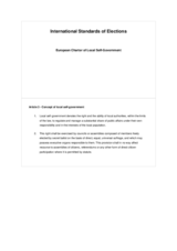 European Charter of Local Self-Government European Charter of Local Self-Government