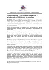 Full Press Statement on  the 23 December 2007 Presidential Election in Uzbekistan