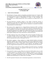 Georgia, Extraordinary Presidential Election, 5 January 2008: Interim Report No. 1