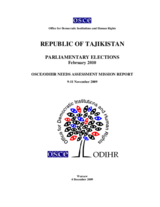 Needs Assessment Mission report ahead of the February 2010 parliamentary elections in Tajikistan