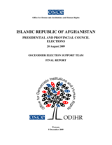 OSCE/ODIHR Election Support Team final report on the 20 August 2009 presidential and provincial council elections in Afghanistan