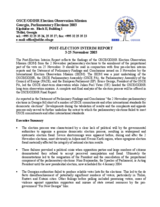 Georgia, Parliamentary Elections, 2 November 2003: Post-election Interim Report No. 1