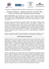 Republika e Shqipërisë, Zgjedhjet Parlamentare, 28 qershor 2009: Deklarata e Konstatimeve dhe Konkluzioneve Paraprake