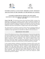 Albania, Parliamentary Elections, Second Round, 8 July 2001: Preliminary Statement