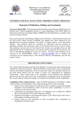 Armenia, Presidential Election, Second Round, 5 March 2003: Preliminary Statement Armenia, Presidential Election, Second Round, 5 March 2003: Preliminary Statement