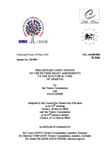 Armenia: Preliminary Joint Opinion on the Revised Draft Amendments to the Election Code Armenia: Preliminary Joint Opinion on the Revised Draft Amendments to the Election Code