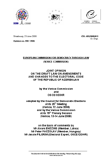 Azerbaijan: Joint Opinion on the Draft Law on Amendments and Changes to the Election Code