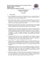 Moldova, Alegeri parlamentare anticipate, 29 iulie 2009: Raport interimar Nr. 1