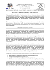 Montenegro, Presidential Election, 22 December 2002: Preliminary Statement