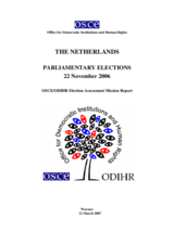 Netherlands, Parliamentary Elections, 22 November 2006: Final Report