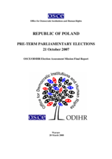 Poland, Early Parliamentary Elections, 21 October 2007: Final Report