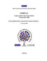Norway, Parliamentary Elections, 14 September 2009: Needs Assessment Mission Report