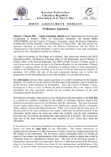 Russia, Referendum in Chechnya, 23 March 2003: Preliminary Statement