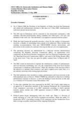 Serbia, Early Parliamentary Elections, 11 May 2008: Interim Report No. 1