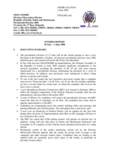 Serbia, Presidential Election, 13 and 27 June 2004: Interim Report No. 1 Serbia, Presidential Election, 13 and 27 June 2004: Interim Report No. 1