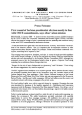 Serbia, Presidential Election, First Round, 20 January 2008: Press Statement