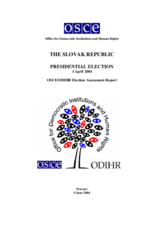 Slovakia, Presidential Election, 3 April 2004: Final Report