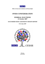 Switzerland, Federal Elections, 21 October 2007: Needs Assessment Mission Report
