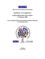 Tajikistan, Parliamentary Elections, 27 February 2005: Needs Assessment Mission Report