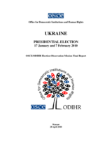 Ukraine, Presidential Election, 17 January and 7 February 2010: Final Report