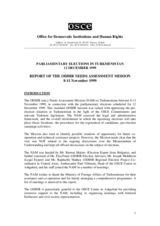 Turkmenistan, Parliamentary Elections, 12 December 1999: Needs Assessment Mission Report