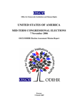 United States, Mid-term Congressional Elections, 7 November 2006: Final Report