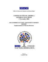 United States, General Elections, 5 November 2002: Final Report United States, General Elections, 5 November 2002: Final Report