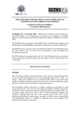 United States, Presidential Election, 2 November 2004: Preliminary Statement United States, Presidential Election, 2 November 2004: Preliminary Statement