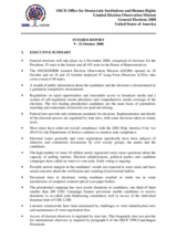 United States, General Elections, 4 November 2008: Interim Report No. 1 United States, General Elections, 4 November 2008: Interim Report No. 1