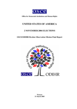 United States, Presidential Election, 2 November 2004: Final Report United States, Presidential Election, 2 November 2004: Final Report