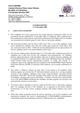 Uzbekistan, Presidential Election, 23 December 2007: Interim Report No. 1