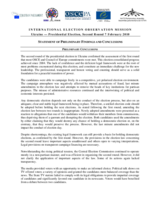 Ukraine, Presidential Election, Second Round, 7 February 2010: Preliminary Statement