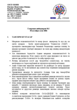 Ҷумҳурии Тоҷикистон, Интихоботи Президент, 6 ноябри соли 2006: Гузориши миёндаврии №2