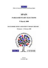 Spain, Parliamentary Elections, 9 March 2008: Needs Assessment Mission Report
