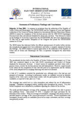 Serbia, Presidential Election, First Round, 13 June 2004: Preliminary Statement Serbia, Presidential Election, First Round, 13 June 2004: Preliminary Statement