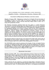 Serbia, Parliamentary Elections, 21 January 2007: Preliminary Statement