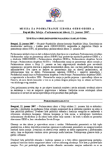 Srbija, Parlamentarni izbori, 21. januar 2007.: Izveštaj o preliminarnim nalazima i zaključcima