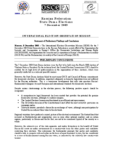 Russia, Parliamentary Elections, 7 December 2003: Preliminary Statement