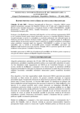 Moldova, Alegeri parlamentare anticipate, 29 iulie 2009: Raport privind constatările şi concluziile preliminare
