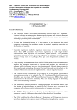Azerbaijan, Parliamentary Elections, 6 November 2005: Interim Report No. 1