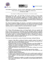 Kyrgyzstan, Parliamentary Elections, First Round, 27 February 2005: Preliminary Statement