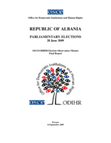 Albania, Parliamentary Elections, 28 June 2009: Final Report