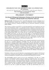 Hungary, Parliamentary Elections, First Round, 7 April 2002: Preliminary Statement