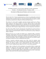 Statement of preliminary findings and conclusions on the 17 January 2010 presidential election in Ukraine