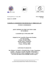 Joint Opinion on the Election Code of Georgia