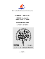 Hrvatska, Izbori za Sabor, 2. i 3. siječnja 2000.: Završno izvješce