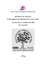 Croatia, Extraordinary Presidential Election, 24 January and 7 February 2000: Final Report