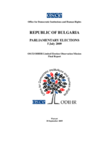 Bulgaria, Parliamentary Elections, 5 July 2009: Final Report